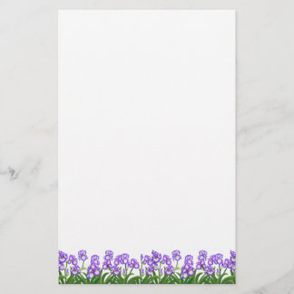 Tiny Purple Iris Flowers Stationery