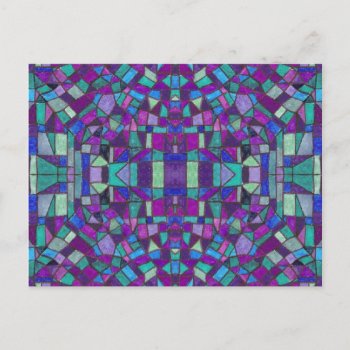 Tiny Purple Painted Mosaic Postcard by susangainen at Zazzle