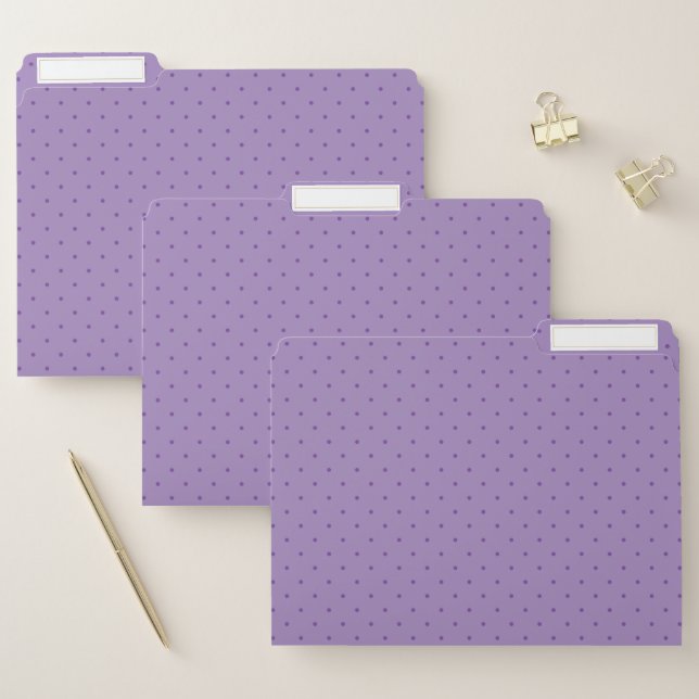 Tiny Purple Polka-Dots on Purple File Folder (Set)