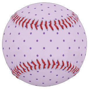 Tiny Purple Polka-Dots Pattern on Light Purple Softball
