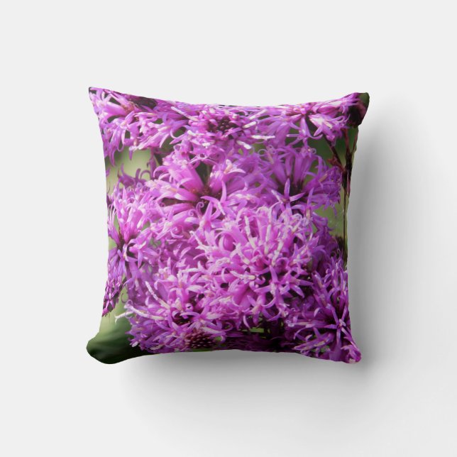 Tiny Purple Wildflowers Throw Pillow (Front)