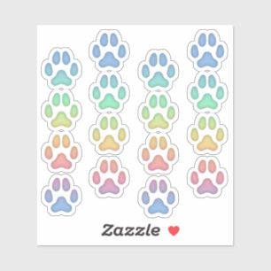 Tiny Rainbow Cat Pawprints Animal Tracks Decals