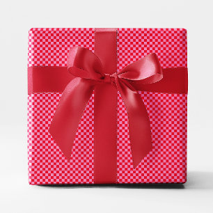 Tiny Red and Pink Checkered Wrapping Paper