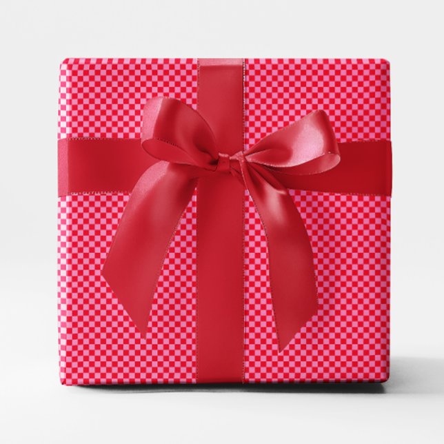 Tiny Red and Pink Checkered Wrapping Paper (Tiny Red and Pink Checkered Wrapping Paper)
