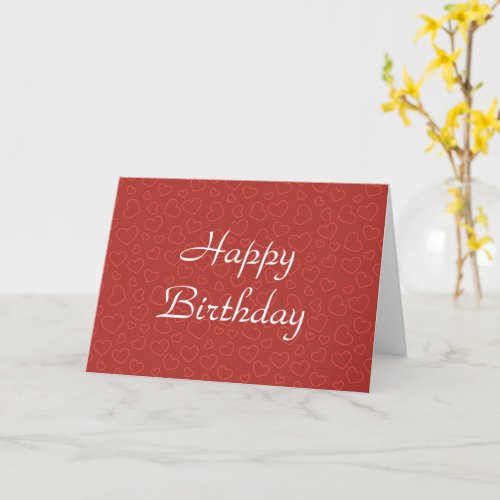 Tiny Red Hearts Birthday  Card