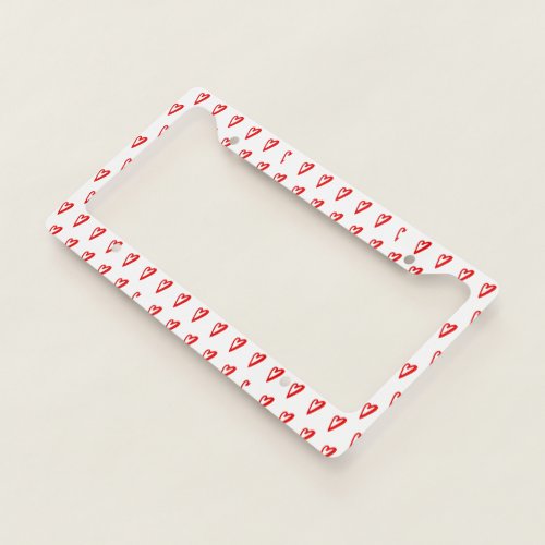 Tiny Red Hearts License Plate Frame
