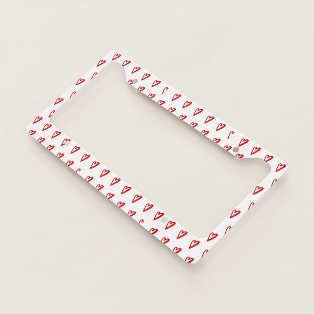 Tiny Red Hearts License Plate Frame (3/4)