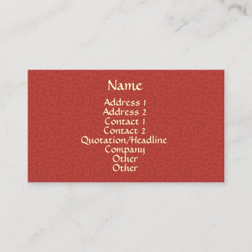 Tiny Red Hearts Pattern Business Card