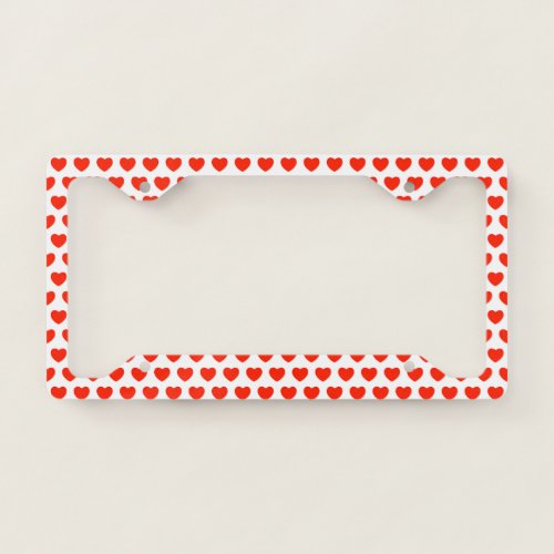 Tiny Red Hearts Pattern License Plate Frame