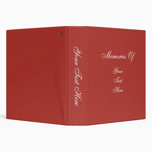 Tiny Red Hearts Personalized Memories 3 Ring Binder