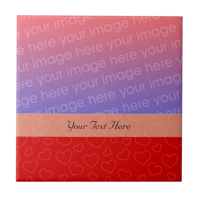 Tiny Red Hearts Your Photo Tile (Front)
