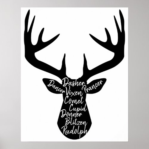 Tiny Reindeer Christmas Poster