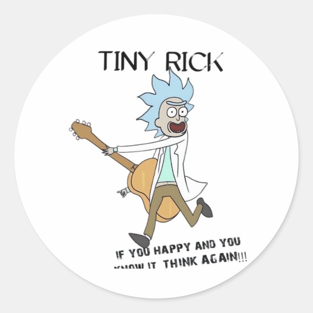 Tiny Rick Classic Round Sticker (Front)