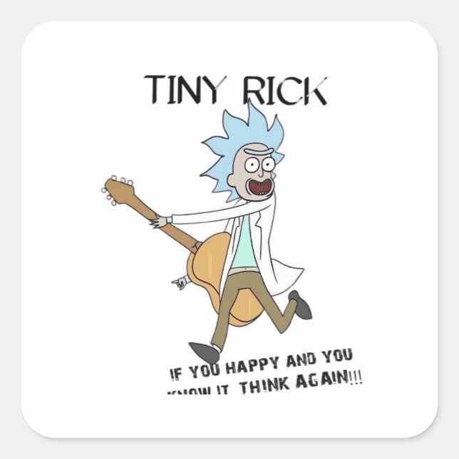 Tiny Rick Classic Square Sticker (Front)