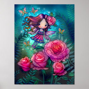 Tiny Rose Fairy Fantasy Art by Molly Harrison Poster