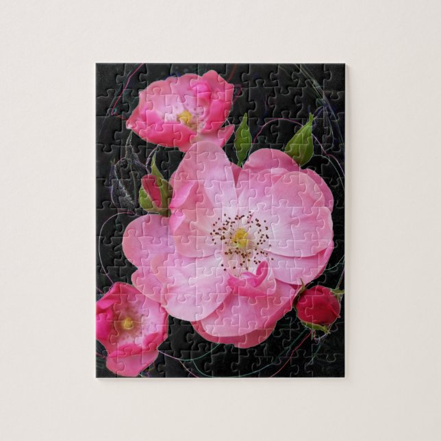 tiny rosebud opens jigsaw puzzle (Vertical)