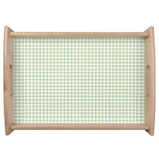 Tiny Sage and White Gingham Serving Tray