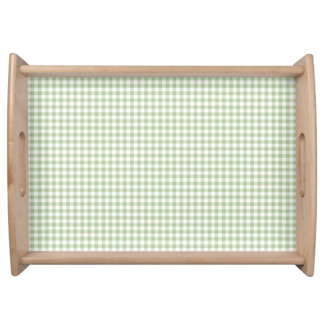 Tiny Sage and White Gingham Serving Tray (Front)