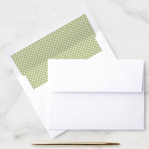 Tiny Sage Green and White Polka Dot Pattern Envelope Liner