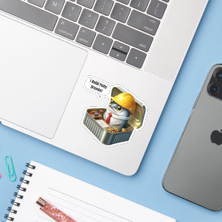 Tiny Sardine Engineer Clever Ocean Workshop Sticker