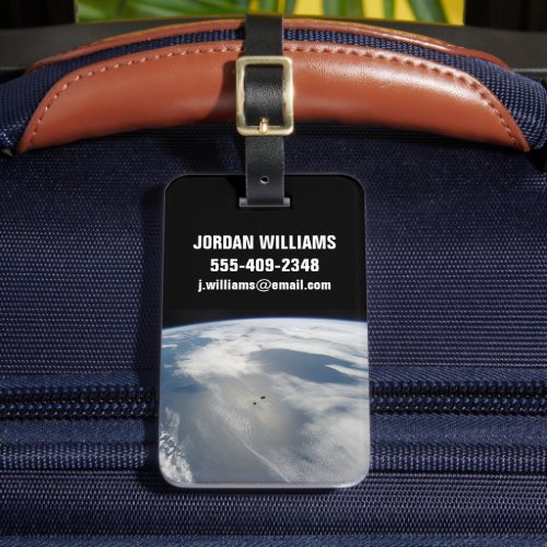 Tiny Satellites Orbit Above A Part Of Earth Luggage Tag