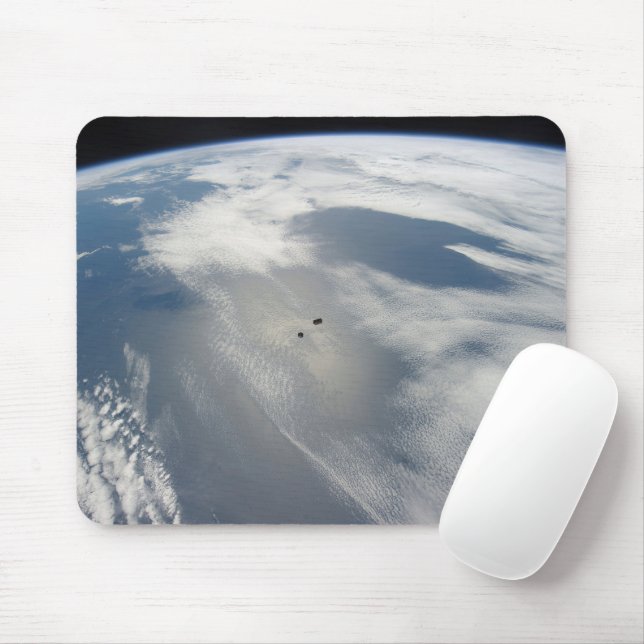 Tiny Satellites Orbit Above A Part Of Earth. Mouse Pad (With Mouse)