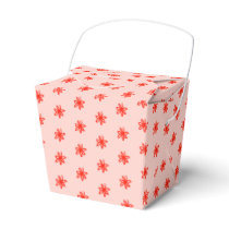 Tiny Scribbled Daisies Rustic Whimsical Pink Red Favor Boxes