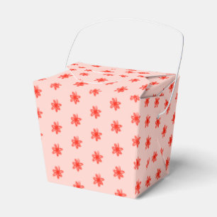 Tiny Scribbled Daisies Rustic Whimsical Pink Red Favor Boxes