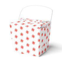 Tiny Scribbled Daisies Rustic Whimsical Red White Favor Boxes
