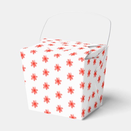 Tiny Scribbled Daisies Rustic Whimsical Red White Favor Boxes