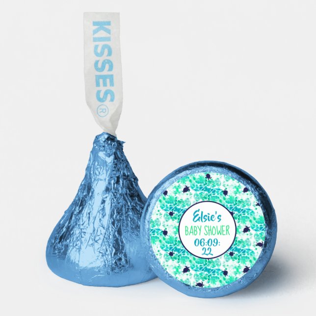 Tiny Sea Turtles , Gender Neutral Baby Shower Hershey®'s Kisses® (Front)
