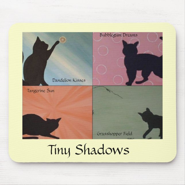 Tiny Shadows Cat Mousepad - YELLOW (Front)