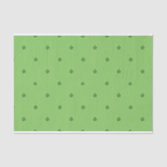 Tiny Shamrocks St. Patrick's Day Print Tissue Paper (Front)