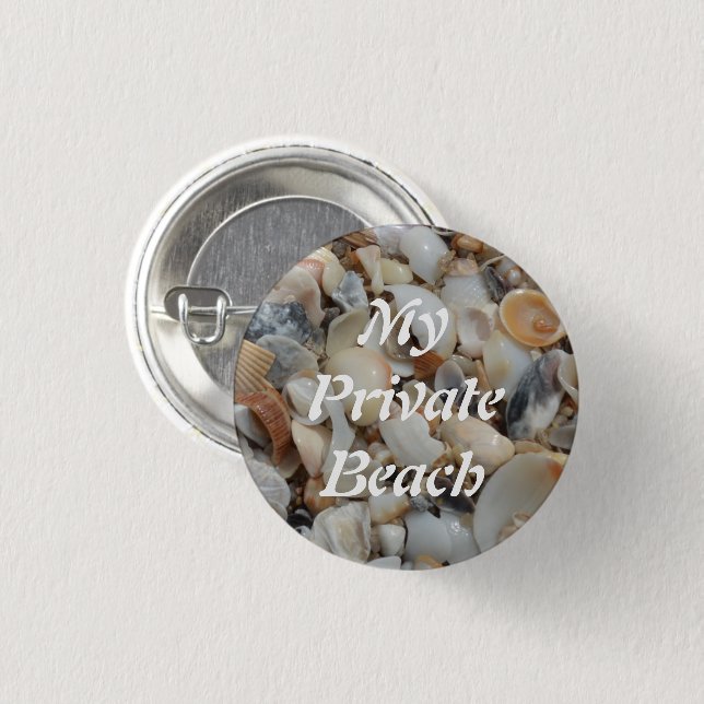 Tiny Shells Beach Sand Pinback Button (Front & Back)