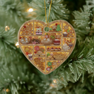 Tiny Shelves Christmas Bakery Baked Treats 2Dprint Ceramic Ornament