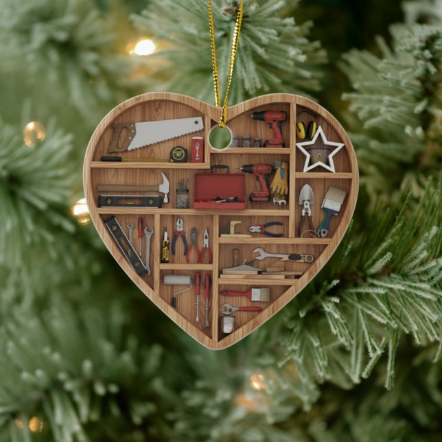 Tiny Shelves: DIY Tools - 2D print Tool Shelf Ceramic Ornament (Tree)