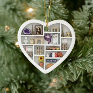 Tiny Shelves: I Love Paris France 2D print French Ceramic Ornament