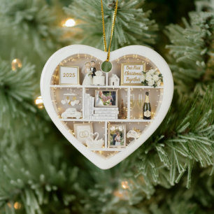 Tiny Shelves Just Married First Christmas Together Ceramic Ornament