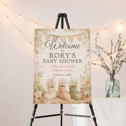 Tiny Shoes to Fill Baby Shower Welcome Sign