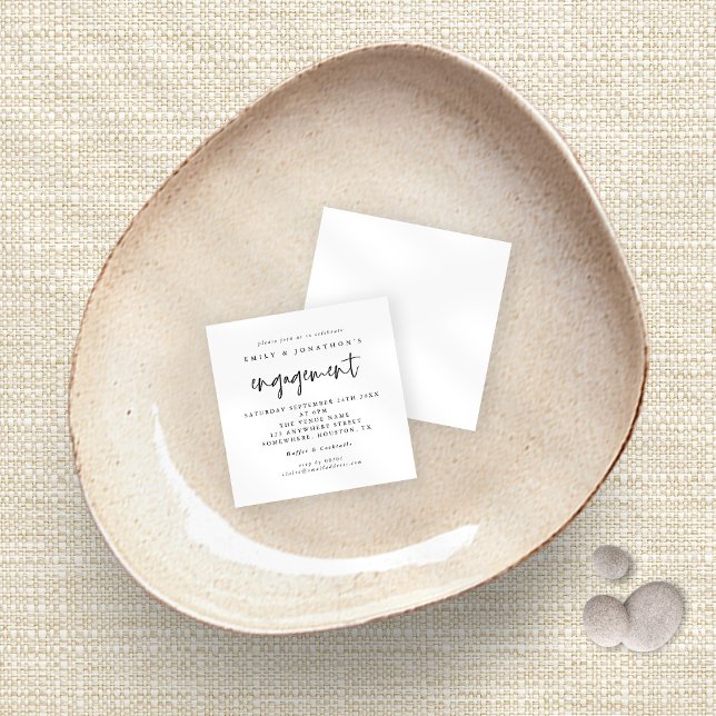 TINY| Simple Script Black White Engagement Invite (Creator Uploaded)