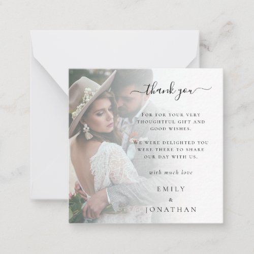 TINY SIZE Add Your Own Photo Wedding Thank You Note Card