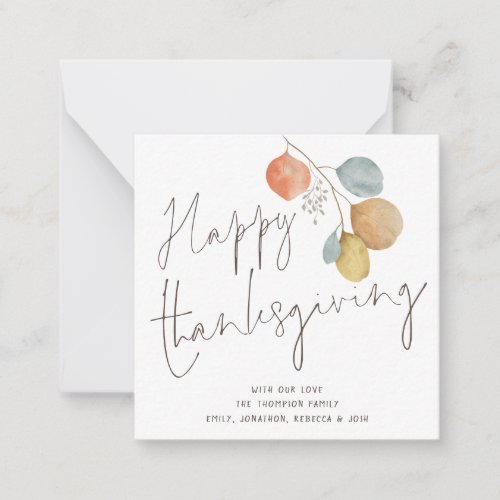 TINY SIZE Trendy Foliage Happy Thanksgiving Card