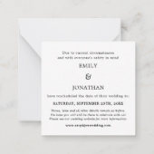 TINY SIZE Worth the Wait Wedding Save the Date Note Card (Back)