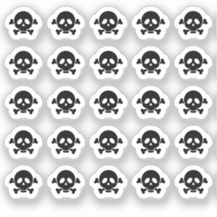 Tiny Skull and crossbones silhouette Sticker