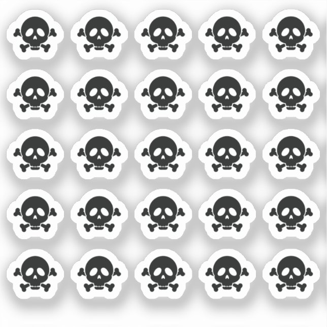 Tiny Skull and crossbones silhouette Sticker (Front)