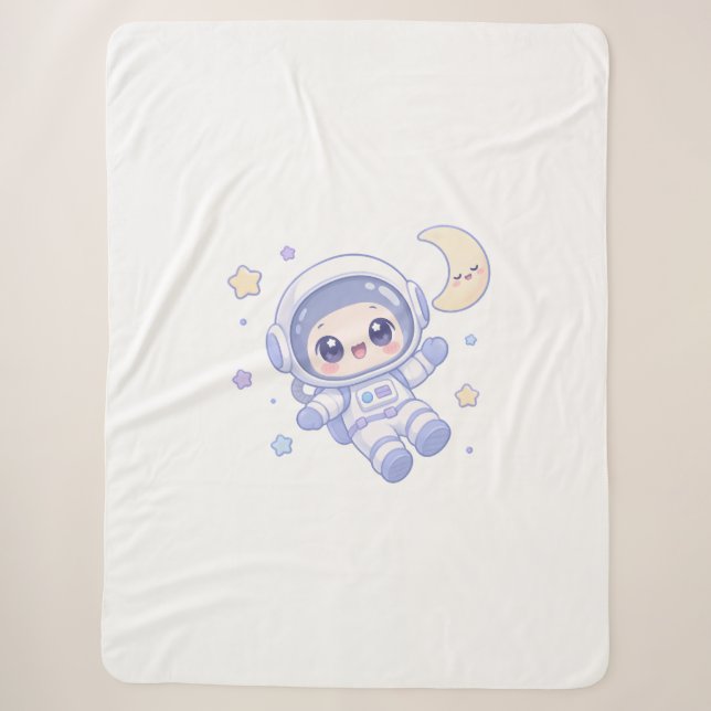 Tiny Space Explorer Sherpa Blanket (Front)