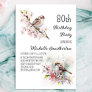 Tiny Sparrow Cherry Blossoms Spring 80th Birthday Invitation