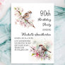 Tiny Sparrow Cherry Blossoms Spring 90th Birthday Invitation