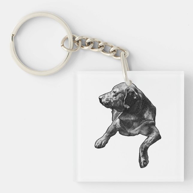 Tiny Speckle Charm, Labrador Keychain (Front)