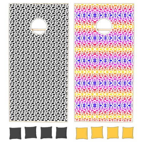 Tiny spots pattern cornhole set